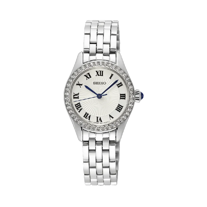 Seiko Women's Stainless Steel and Swarovski Crystal Dress Watch SUR333P