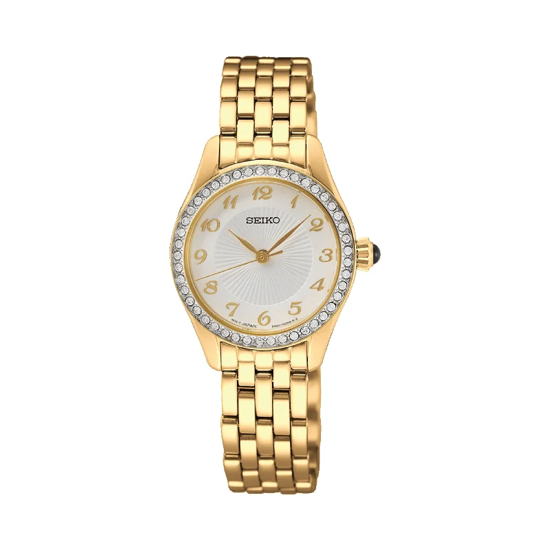 Seiko Caprice Women's 26mm Gold PVD Quartz Watch SUR388P