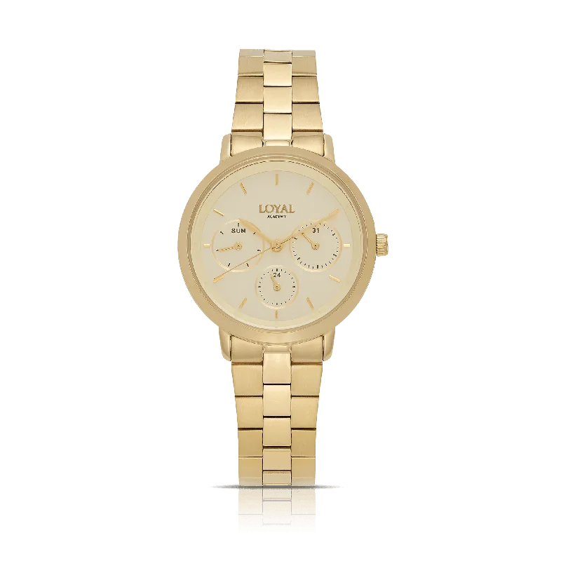 Loyal Women's Academy Gold PVD Quartz Sport Watch Champagne Dial