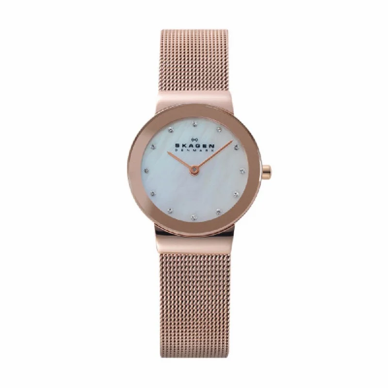 SKAGEN 358SRRD Freja Mother of Pearl Dial Rose Gold-tone Women's Watch