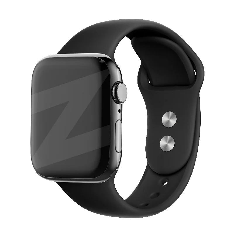 Bandz Apple Watch Dual-Snap Silicone Strap (Black)