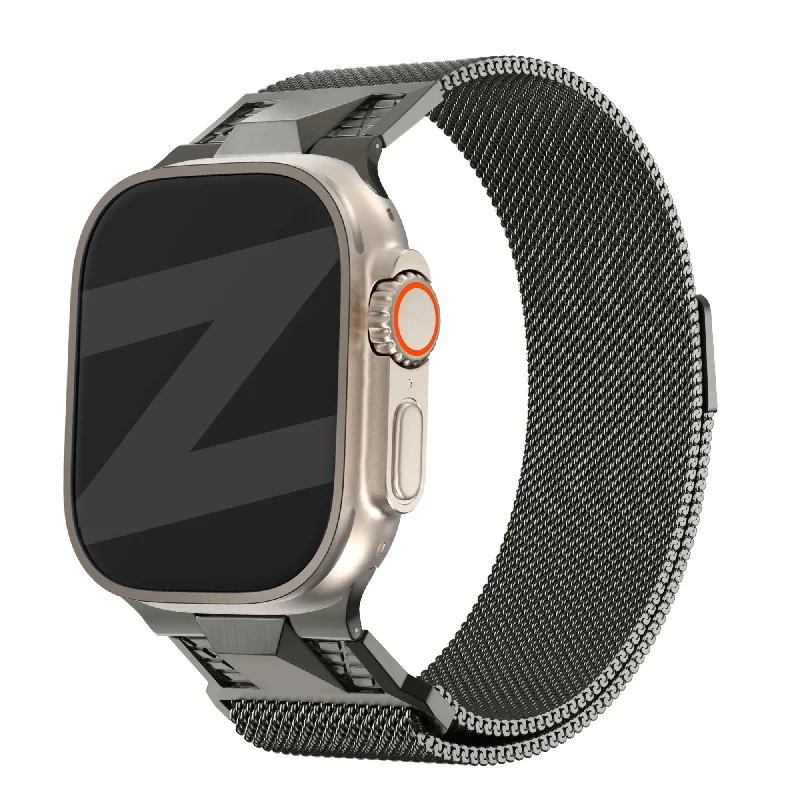 Bandz Apple Watch Milanese Strap 'Mecha' (Titanium Gray)