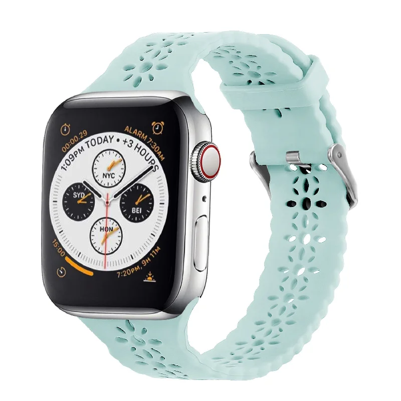 Apple Watch Patterned Silicone Strap (Ocean Green)