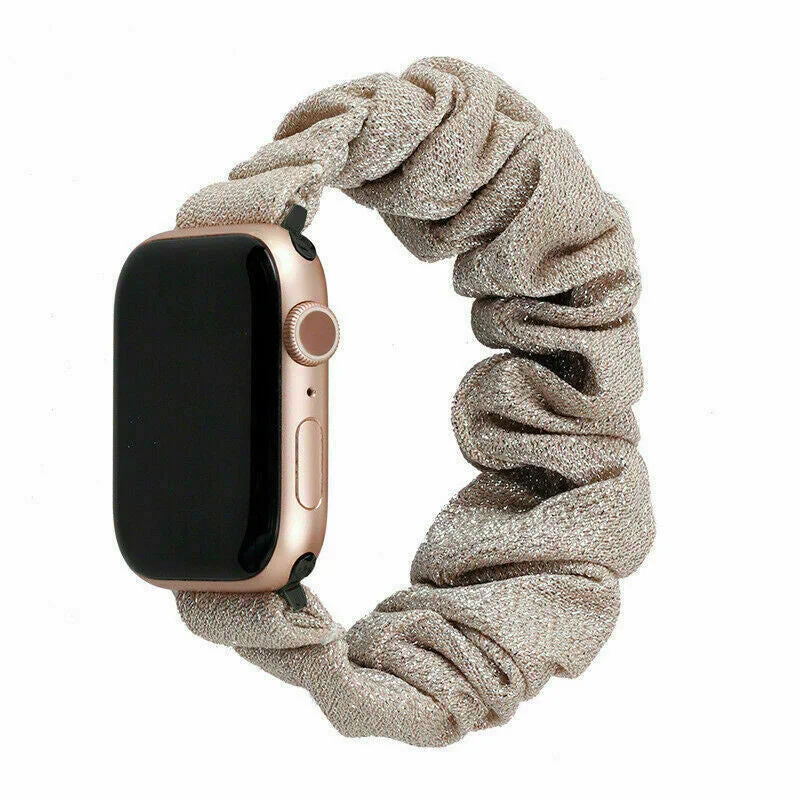 Apple Watch Scrunchie Strap (Shiny Beige)