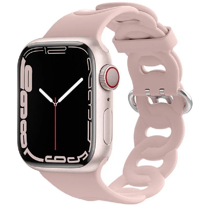 Apple Watch Silicone Chain Strap (Pink)