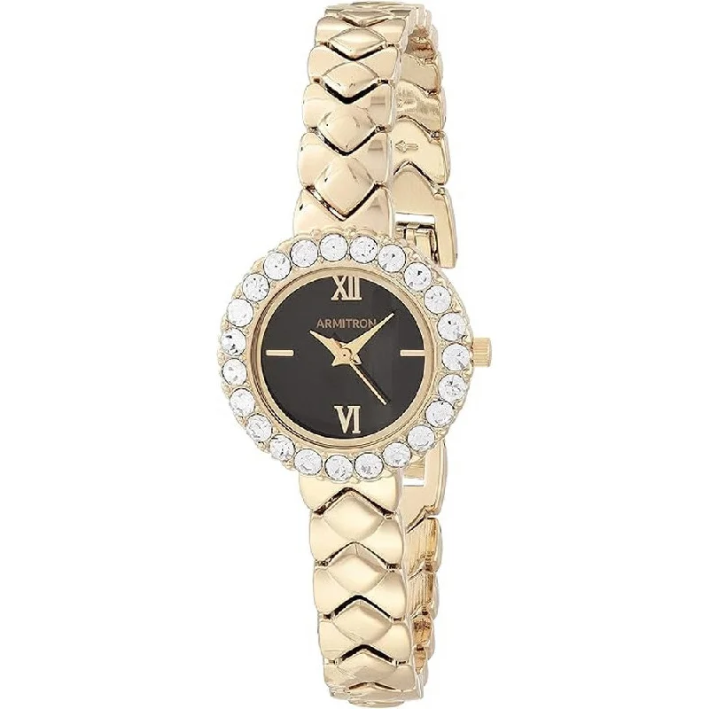 Armitron 75/5801BKGP Genuine Crystal Accented Bracelet Women's Watch