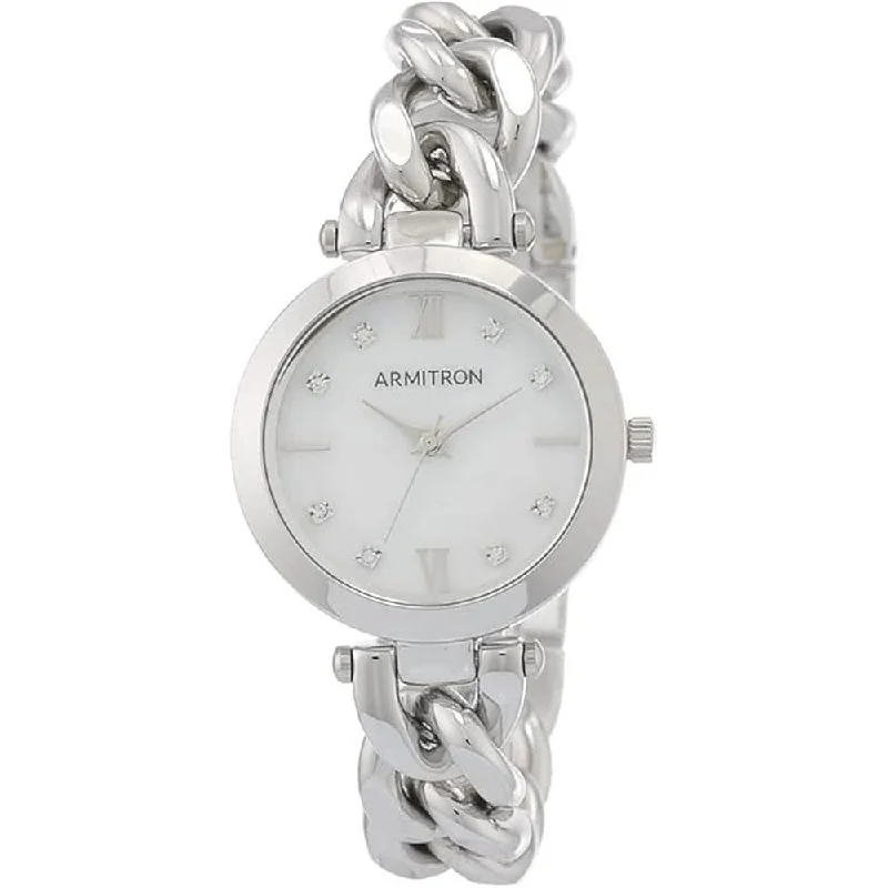 Armitron Women's Genuine Crystal Accented Chain Bracelet Watch, 75/5822