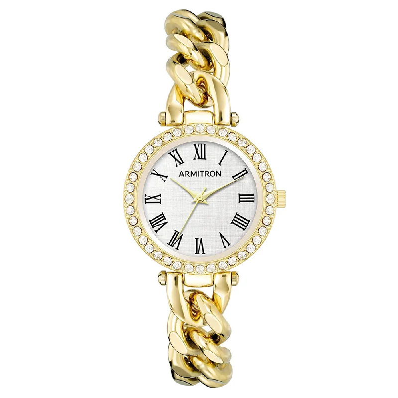 Armitron Women's Genuine Diamond Dial Two Tone Bracelet Watch AR-75/5826SVGP