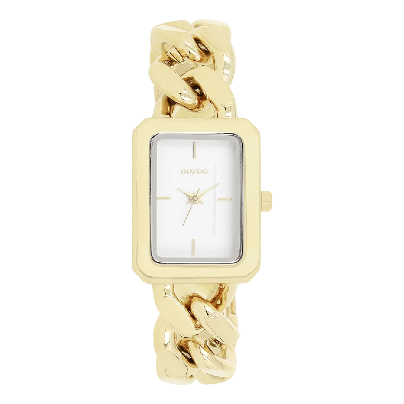 Gold coloured OOZOO watch with gold coloured chain bracelet - C11272