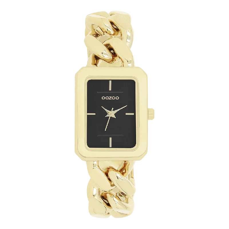 Gold coloured OOZOO watch with gold coloured chain bracelet - C11274