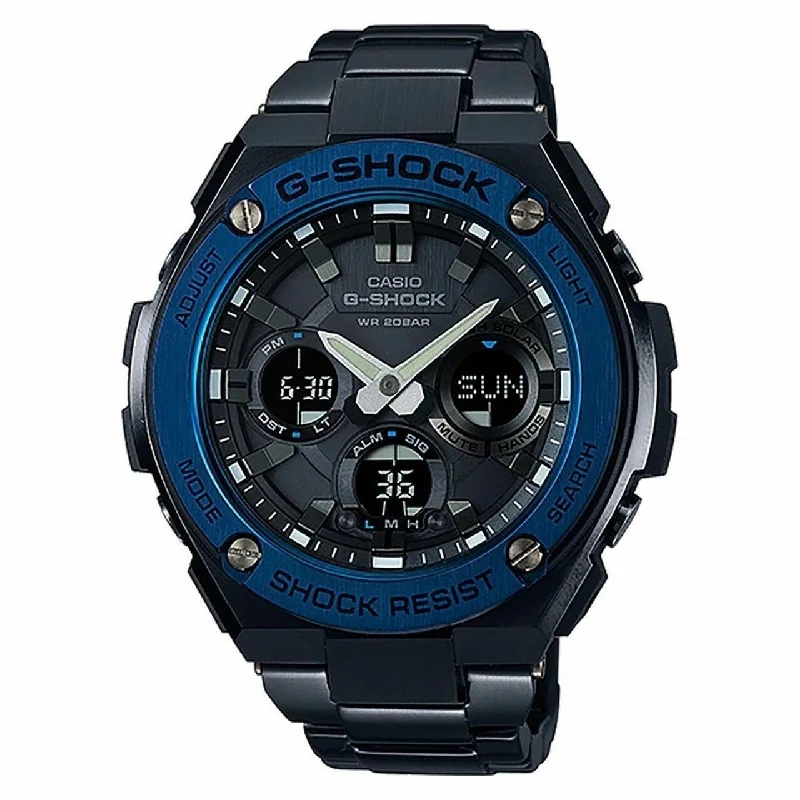 Casio Men's GSTS110BD-1A2 G-Shock Analog-Digital Black Stainless Steel Watch