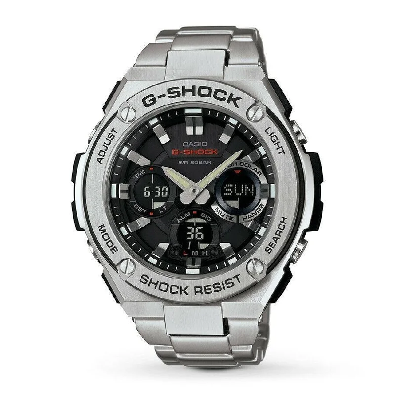 Casio Men's GSTS110D-1A G-Shock Analog-Digital Stainless Steel Watch