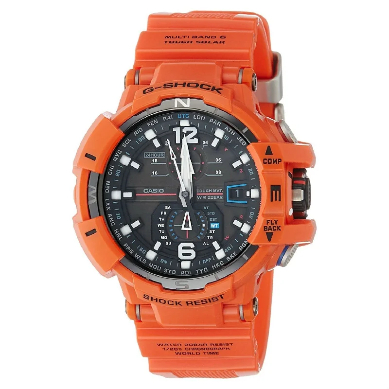 Casio Men's GWA1100R-4A G-Shock Chronograph Orange Resin Watch