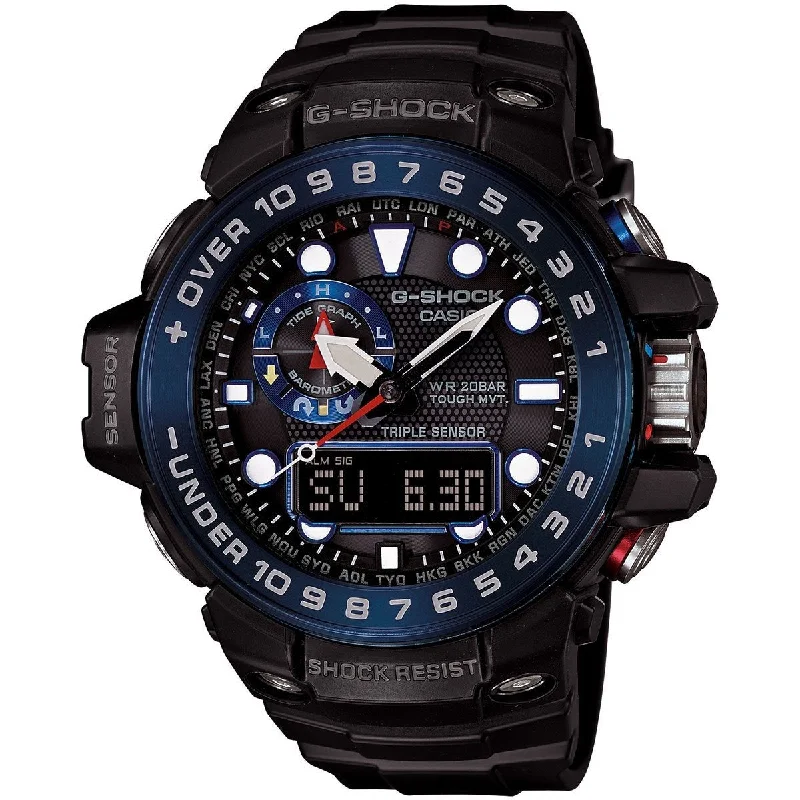 Casio Men's GWN1000B-1B G-Shock Analog-Digital Black Resin Watch