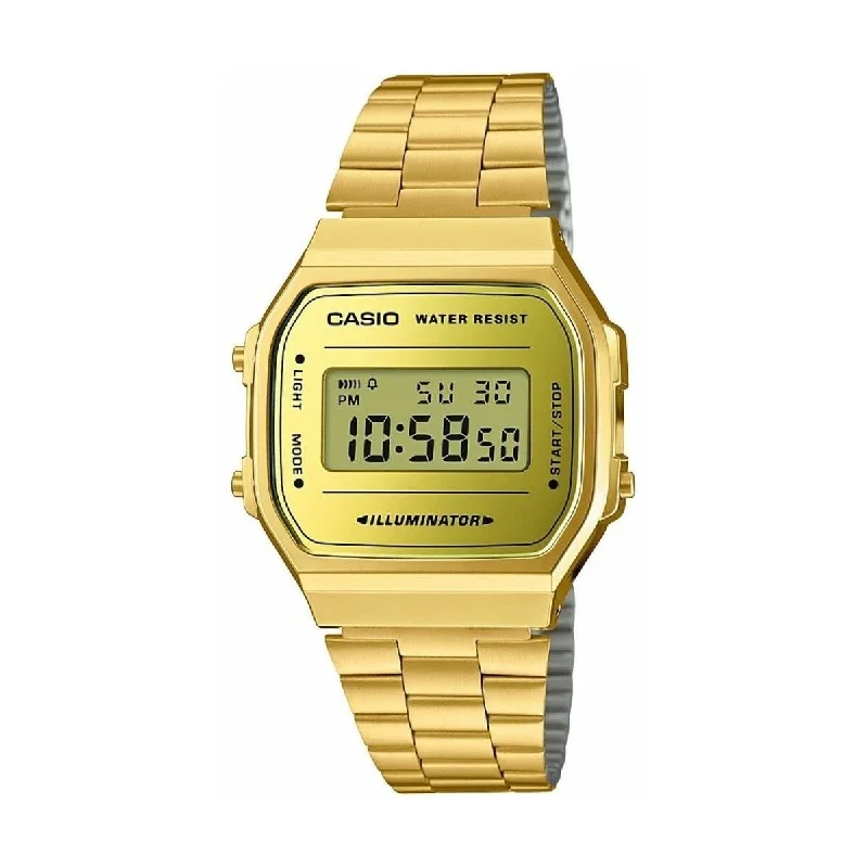 Casio Unisex A168WG-9B Vintage Two-Tone Rubber and Stainless Steel Watch