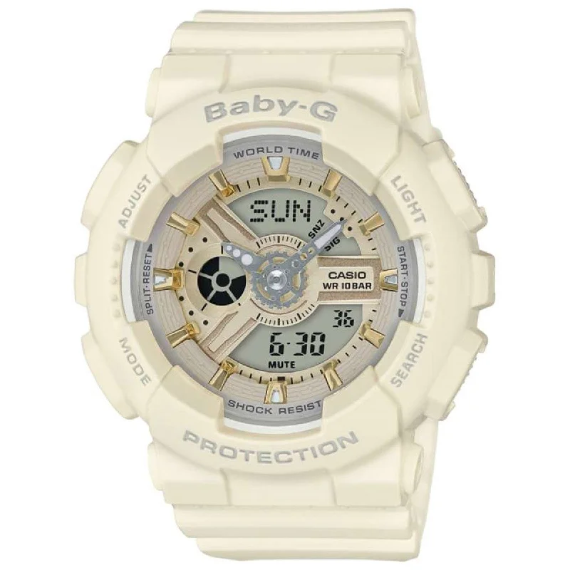 Casio Women's BA110GA-7A2 Baby-G Analog-Digital White Resin Watch