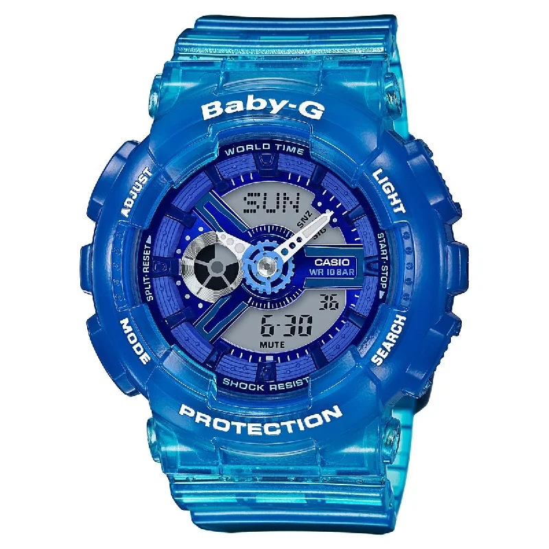 Casio Women's BA110JM-2A Baby-G Analog-Digital Blue Resin Watch