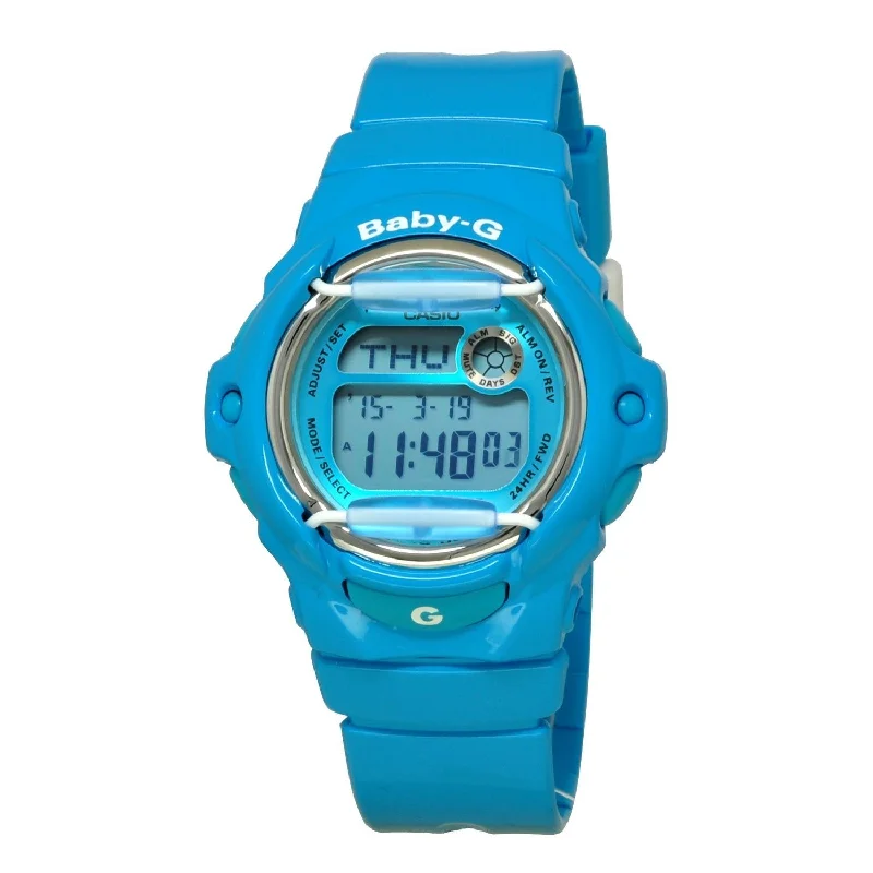 Casio Women's BG169R-2B Baby G Chronograph, Time Zone, World Time Blue Resin Watch