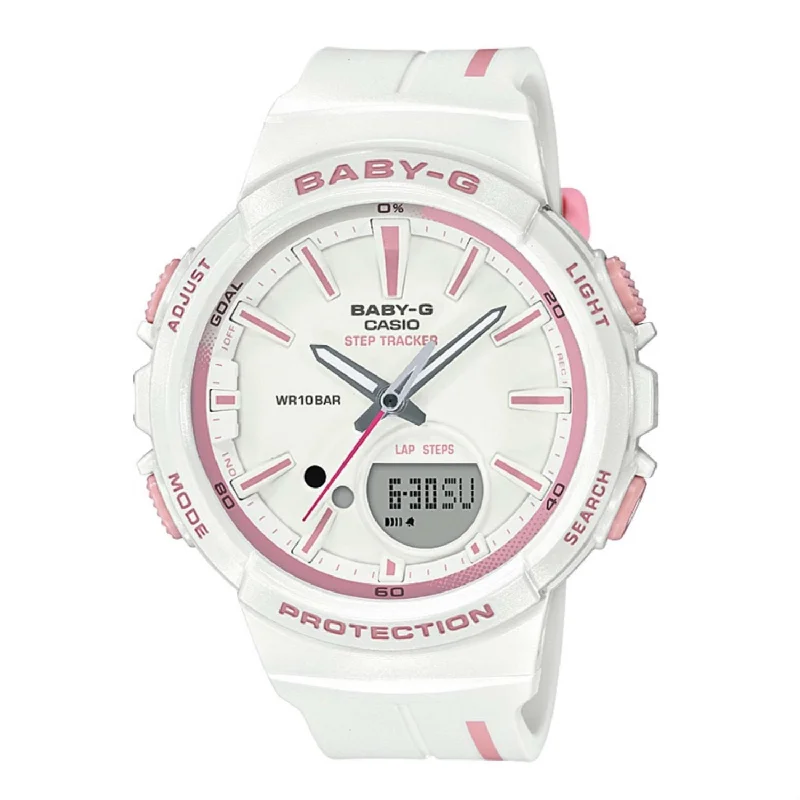 Casio Women's BGS100RT-7A Baby G White Resin Watch