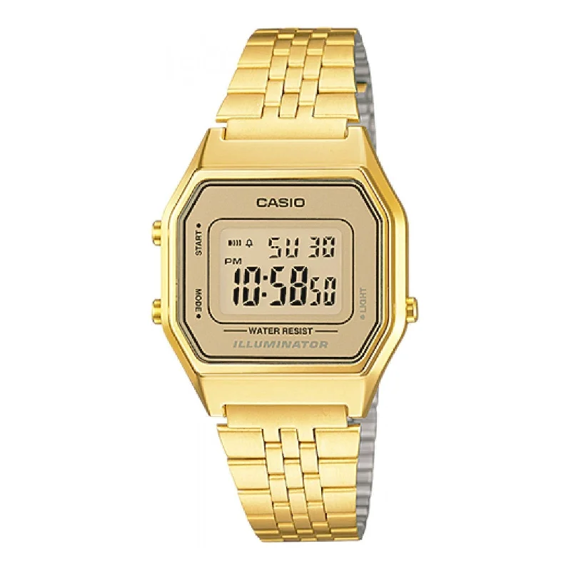 Casio Women's LA680WGA-9 Standard Gold-Tone Stainless Steel Watch