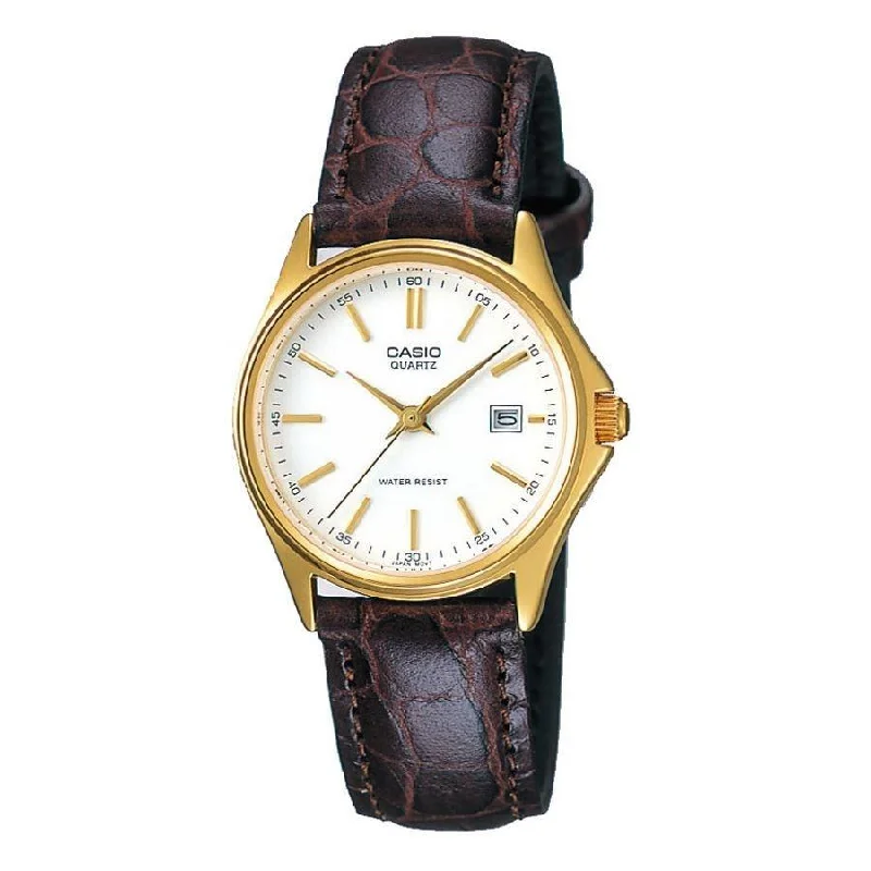 Casio Women's LTP1183Q-7A Dress Brown Leather Watch