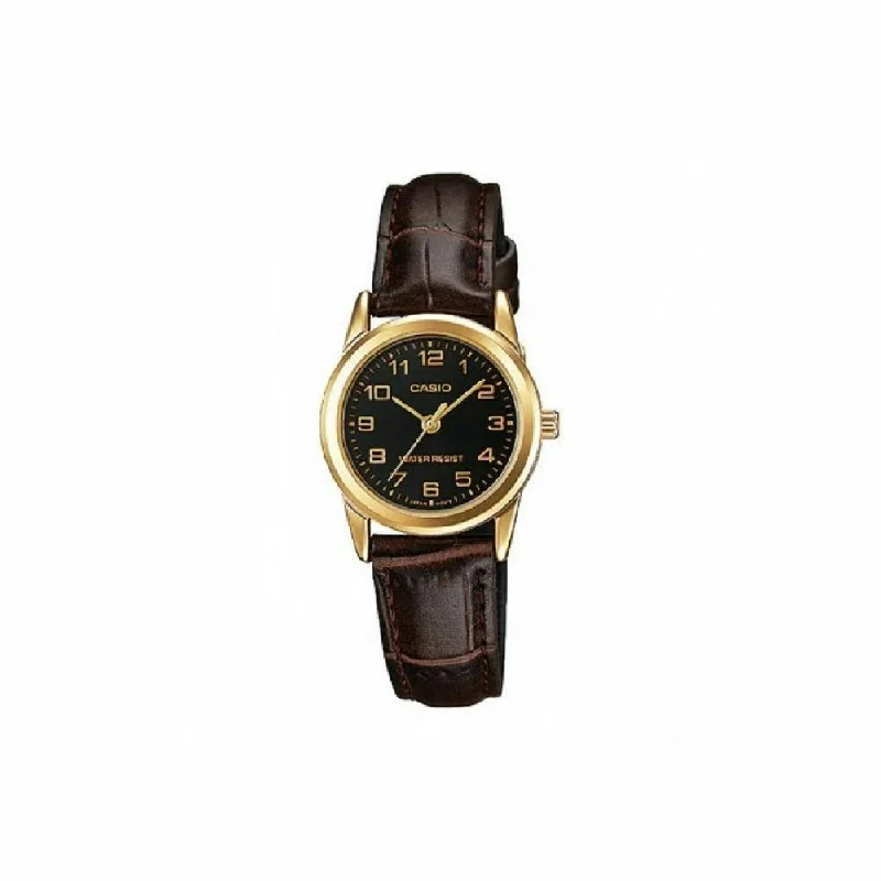 Casio Women's LTPV001GL-1B Dress Brown Leather Watch