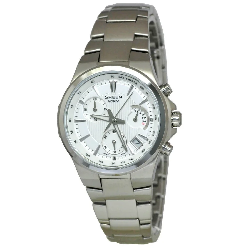 Casio Women's SHE5019D-7A Sheen Chronograph Stainless Steel Watch