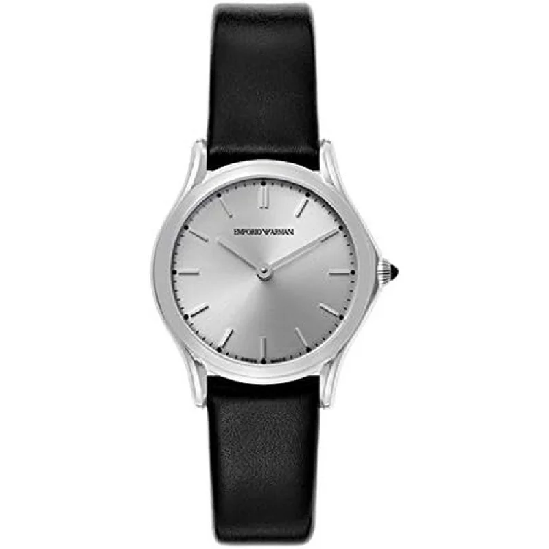 Emporio Armani Swiss ARS7013 Quartz Black Leather Strap Women's Watch