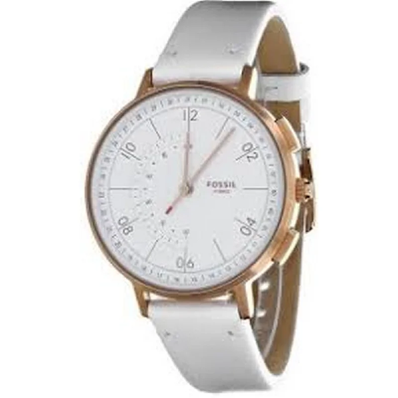 FOSSIL HYBRID FTW5048 Smartwatch Harper with White Leather Strap Women's Watch