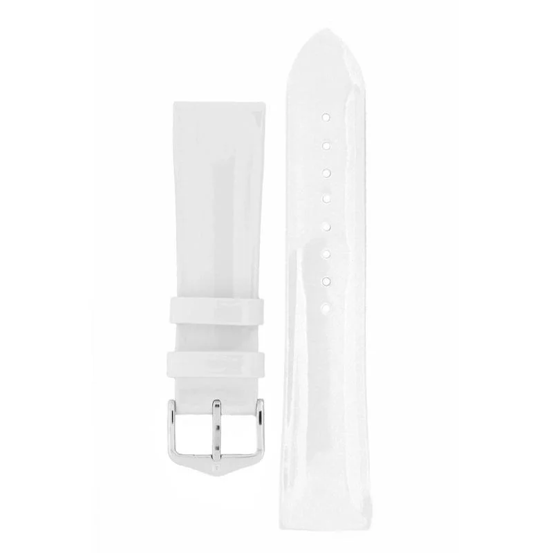 Hirsch DIVA Glossy Ladies Leather Watch Strap in WHITE