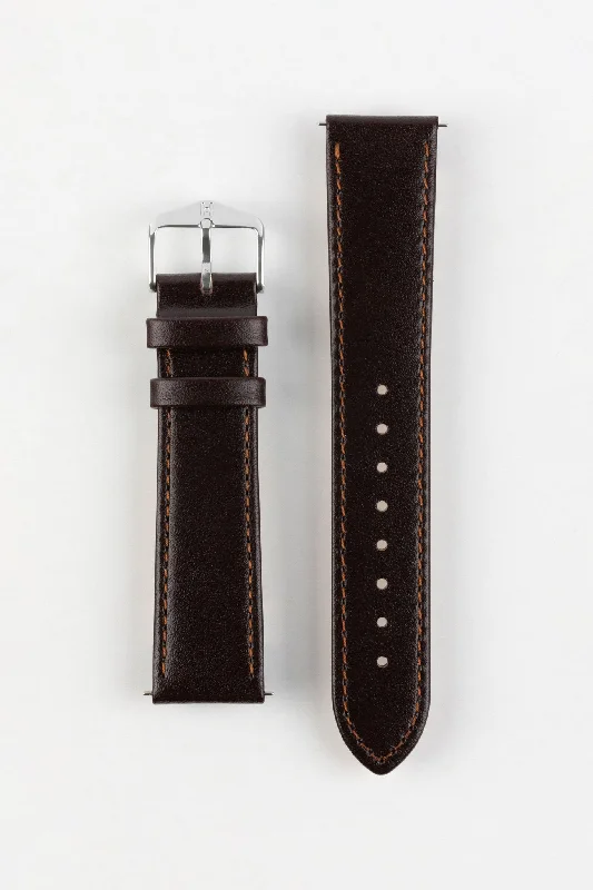 Hirsch OSIRIS Calf Leather Watch Strap in BROWN