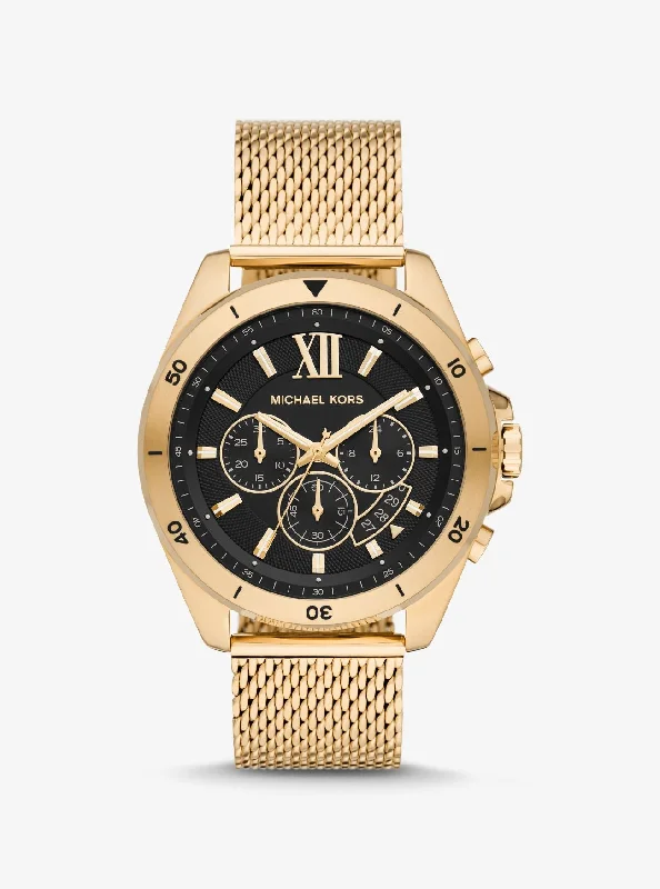 Oversized Brecken Gold-Tone Mesh Watch