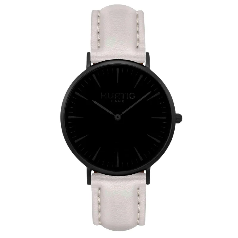 Mykonos Vegan Leather Watch All Black & Grey