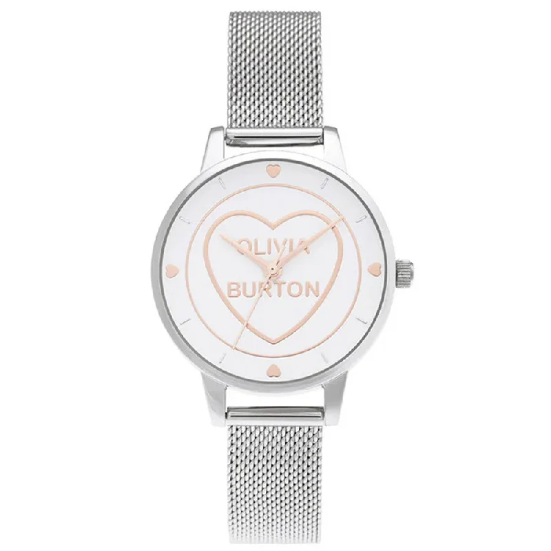 OLIVIA BURTON OB16CD02 Sweet Heart Midi Silver Women's Mesh Watch