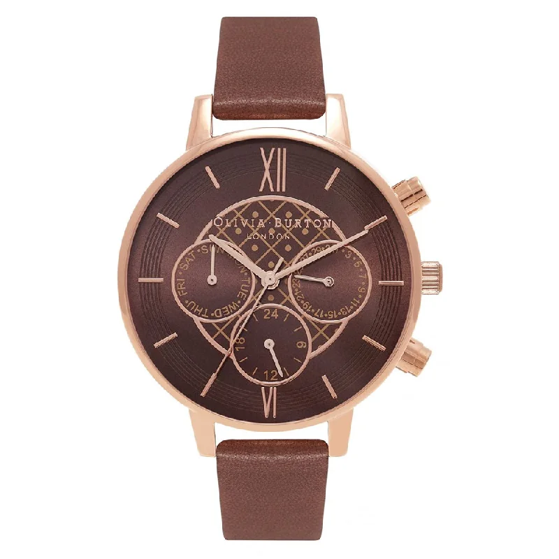 OLIVIA BURTON OB16CG84 Chrono Detail Chocolate And Rose Gold Women's Watch