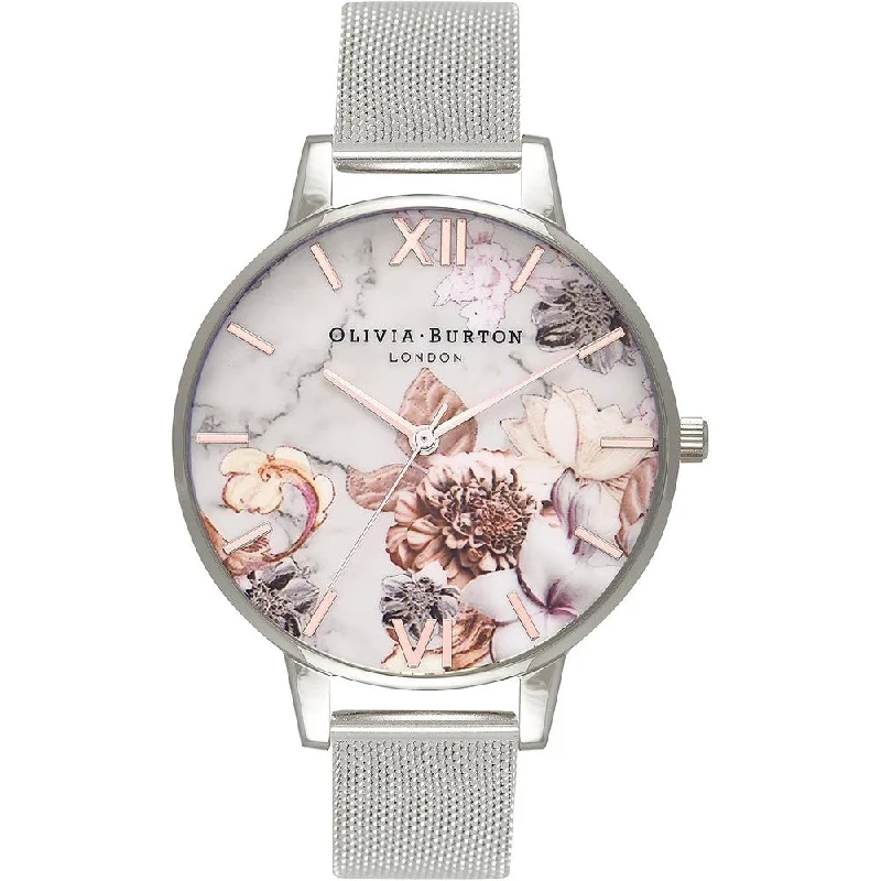 OLIVIA BURTON OB16CS10 Marble Floral White Dial Women's Watch