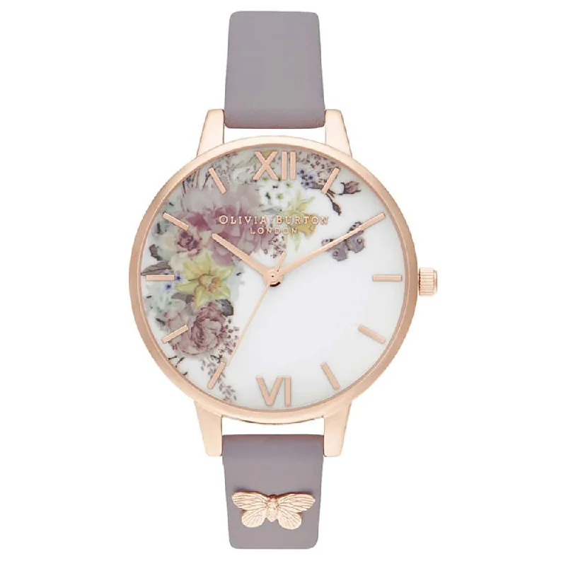 OLIVIA BURTON OB16EG129 Enchanted Garden Demi Dial 3D Bee Embellished Lilac Strap Women's Watch