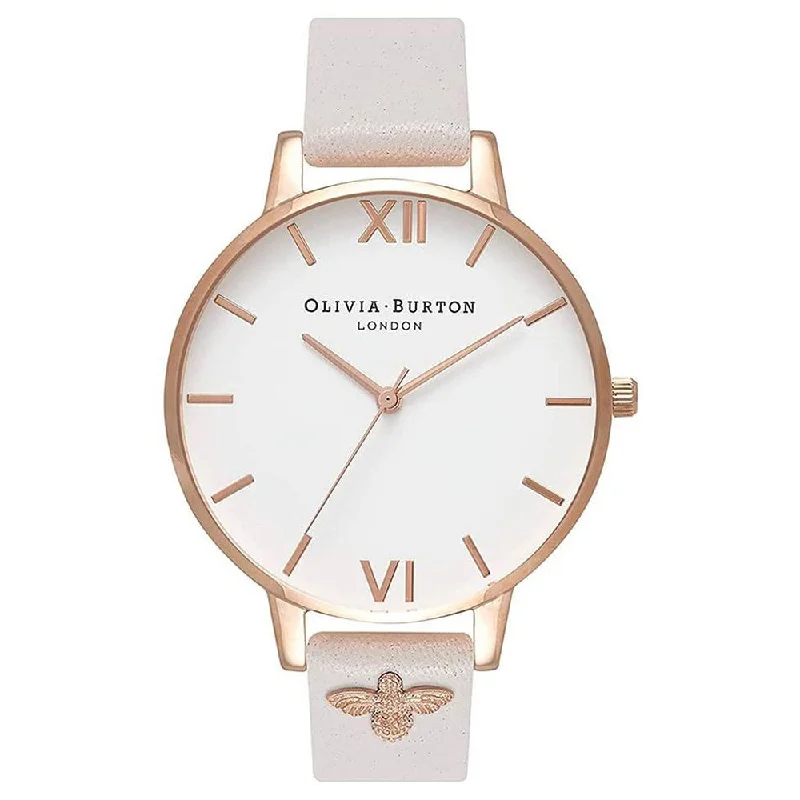 OLIVIA BURTON OB16ES02 3D Bee Embellished Strap White Dial Women's Watch