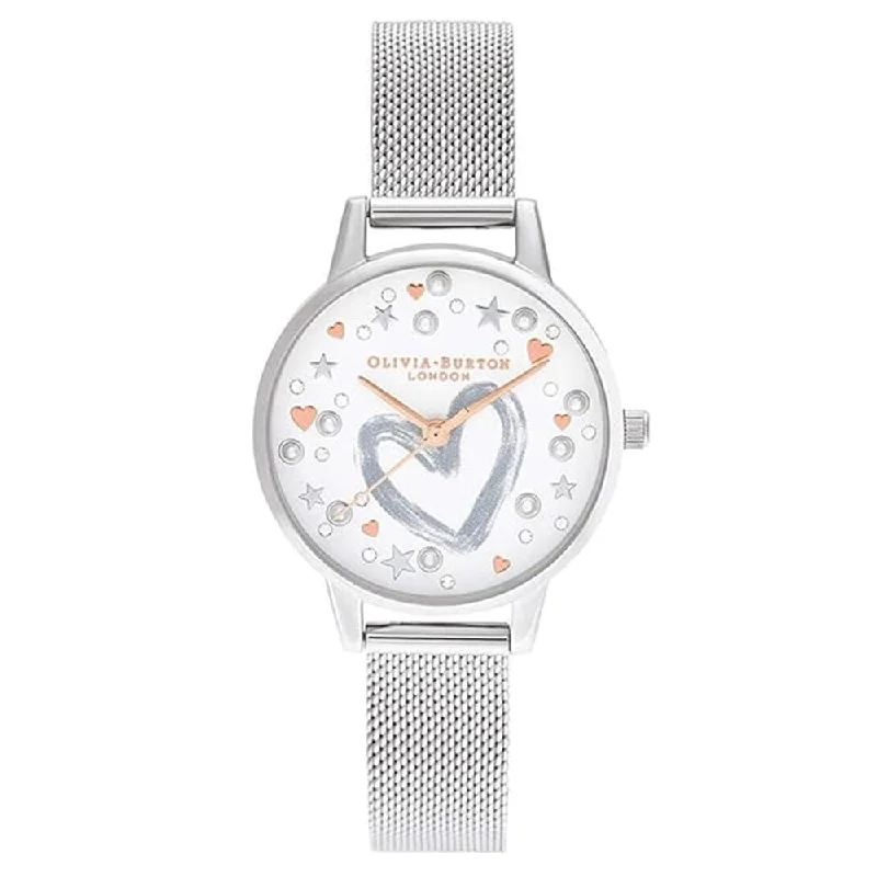 OLIVIA BURTON OB16LH12 You Have My Heart Silver Women's Watch