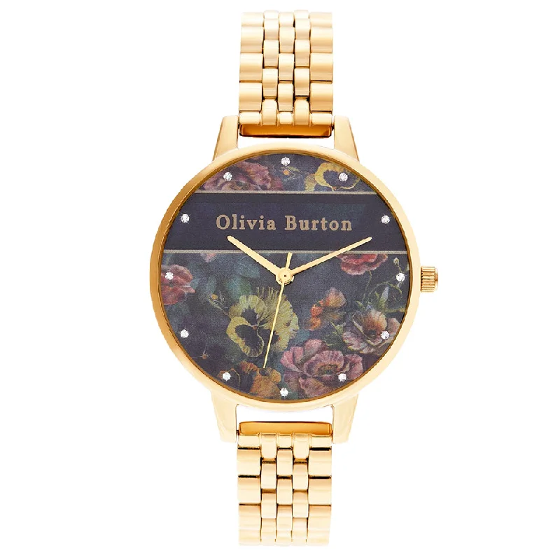 OLIVIA BURTON OB16VS01 Varsity Pale Gold & Black Women's Bracelet Watch