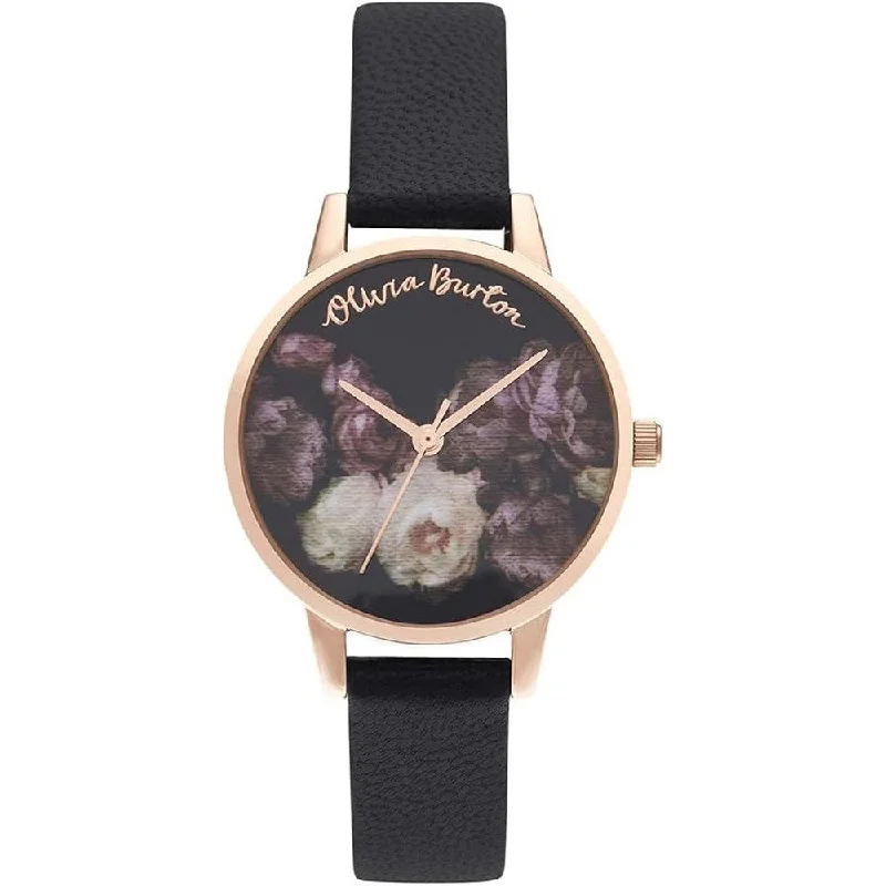 OLIVIA BURTON OB16WG68 Fine Art Black & Rose Gold Women's Watch