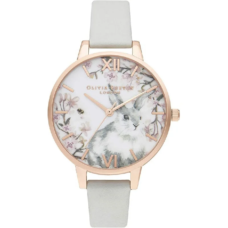 OLIVIA BURTON OB16WL72  Quartz Bunny Demi Vegan Gray Rose Gold Women's Watch