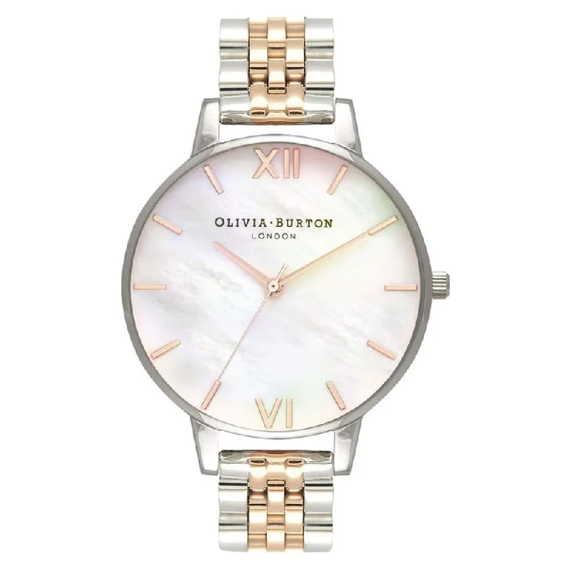 OLIVIA BURTON OB16MOP06 Big Dial Mother of Pearl Dial Two-Tone Women's Watch