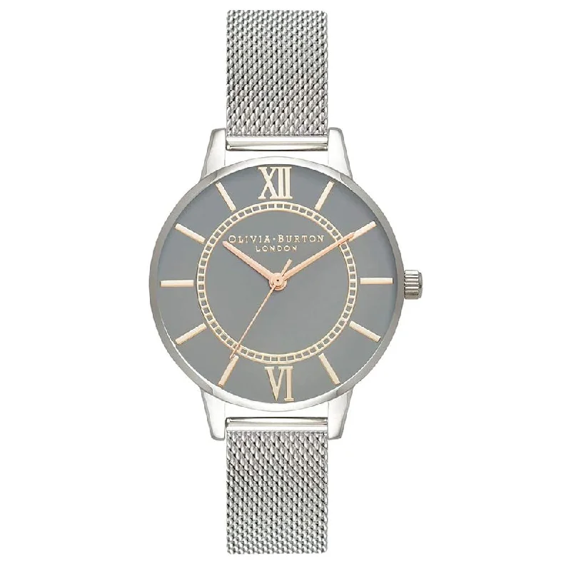 OLIVIA BURTON OB16WD86 Analogue Gray Dial Women's Mesh Watch