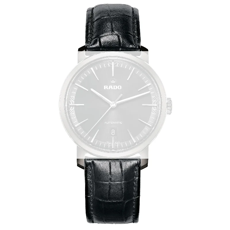 Rado DiaMaster XL 21mm black leather strap with buckle