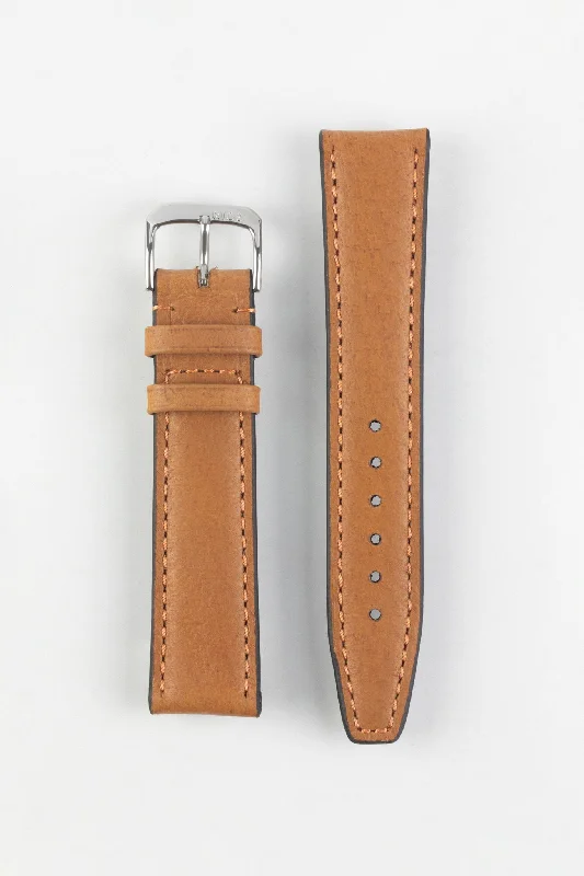 RIOS1931 TOBACCO Genuine Pigskin Leather Watch Strap in COGNAC