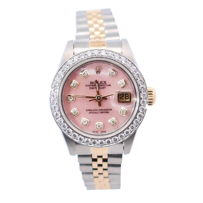 Rolex Datejust 26mm Pink Dial Watch Ref# 69173