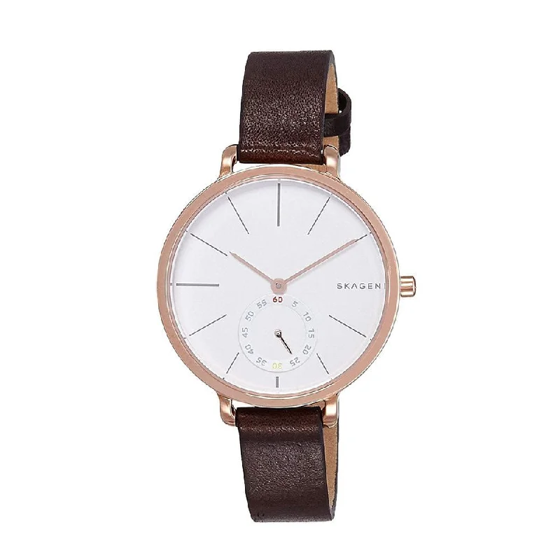 SKAGEN SKW2356 Hagen White Dial Brown Leather Women's Watch