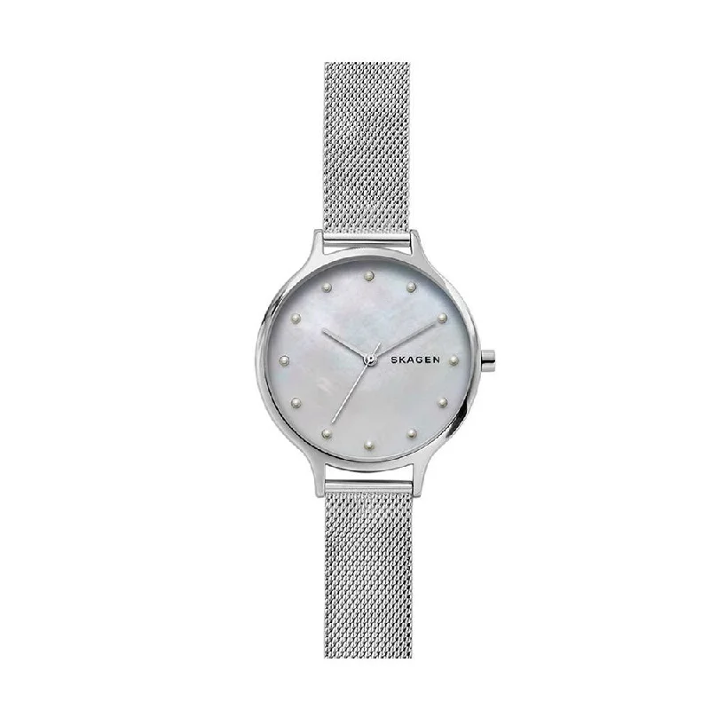 SKAGEN SKW2775 Anita Mother of Pearl Silver Tone Steel Women's Mesh Watch