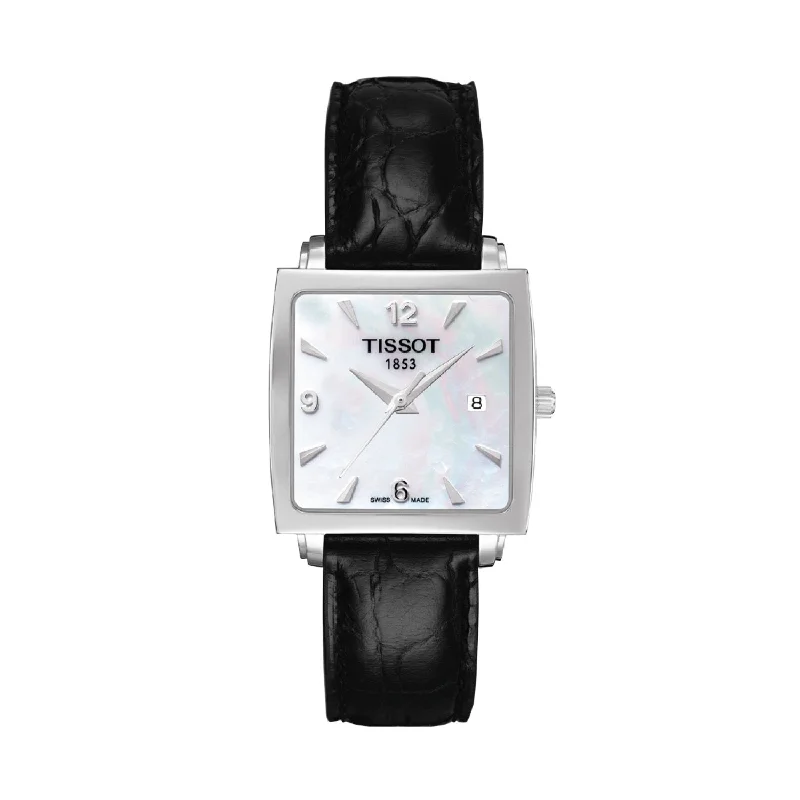 Tissot 14mm Every Time Black leather strap without buckle